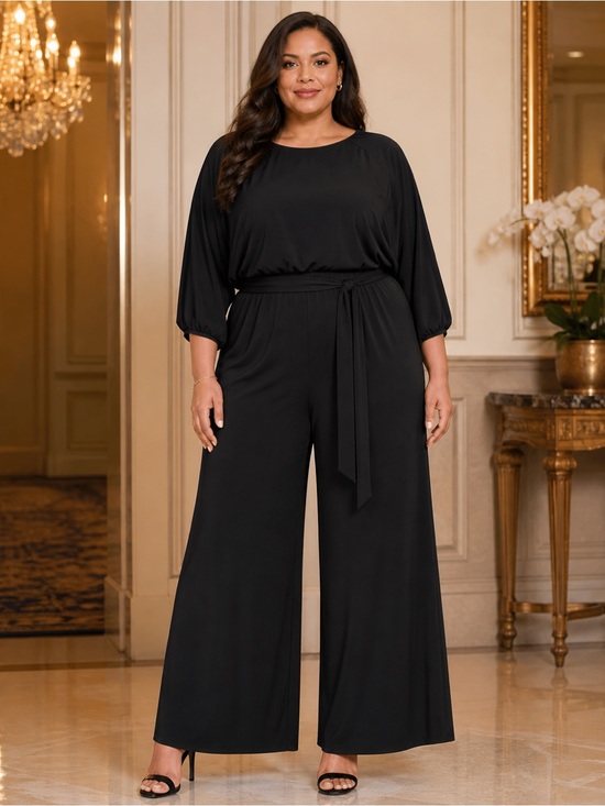 dressbarn Pants - dressbarn Black Maxi jumpsuit Plus XL